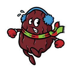 Cartoon Date Fruit Character Running