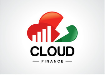 Cloud Finance Logo Template Design Vector, Emblem, Design Concept, Creative Symbol, Icon