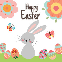 Obraz na płótnie Canvas Happy Easter Bunny. Vector illustration for Easter greeting card.