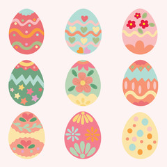 Easter eggs Vector illustration.