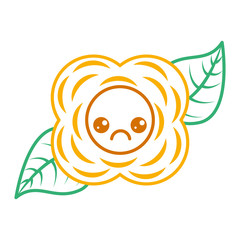 yellow flower kawaii cartoon natural vector illustration