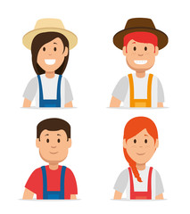 farmer gardener cartoon people