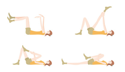 ヨガをする女性のイラスト