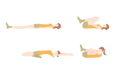 ヨガをする女性のイラスト