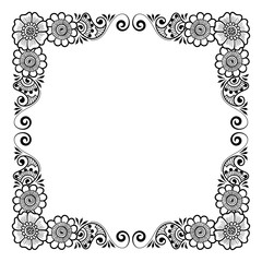 Hand drawn floral background with place for text. Vector Illustration