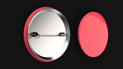 Blank red badge on black background