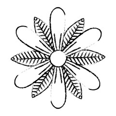 flower and leaves floral botanical natural spring image vector illustration sketch design