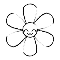 orange flower kawaii cartoon botanical icon vector illustration sketch design