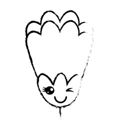 pink flower kawaii cartoon decoration vector illustration sketch design