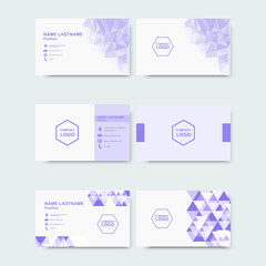 Design of business name card set template. Ultraviolet color of year 2018. Vector illustration eps10.