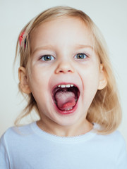 Portrait of emotional little girl