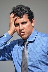Businessman And Confusion Wearing Tie