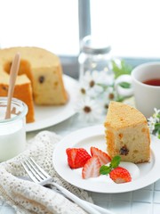 シフォンケーキでティータイム