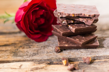 Chocolate Almond and Rose Red