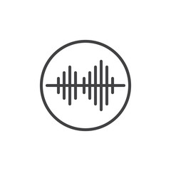 Soundwave line icon, outline vector sign, linear style pictogram isolated on white. Audio sound wave symbol, logo illustration. Editable stroke