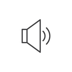 Speaker volume sound line icon, outline vector sign, linear style pictogram isolated on white. Megaphone symbol, logo illustration. Editable stroke