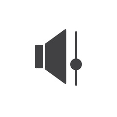 Speaker volume control icon vector, filled flat sign, solid pictogram isolated on white. Sound bar symbol, logo illustration.
