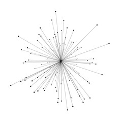 Abstract 3d illustration of molecule model isolated on white background. Science or medical pattern with molecule, atom. Abstract geometric template for brochure, flyer, report , banner, infographics.