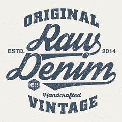 Obraz premium Original Vintage Raw Denim - Tee Design For Print 