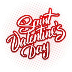 Valentine hand lettering vector illustration