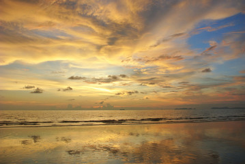 Fototapeta premium sunset on Seychelles beach