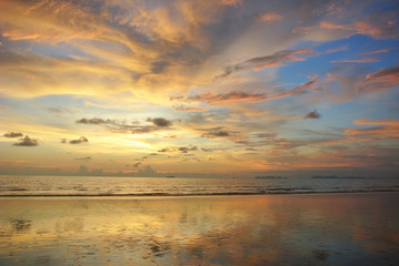 sunset on Seychelles beach