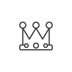 King crown line icon, outline vector sign, linear style pictogram isolated on white. VIP symbol, logo illustration. Editable stroke