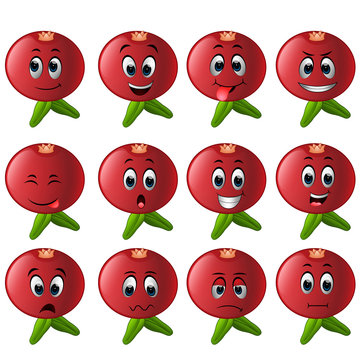 pomegranate with different emoticons