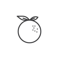 Orange fruit line icon, outline vector sign, linear style pictogram isolated on white. Symbol, logo illustration. Editable stroke