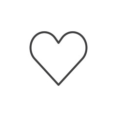 Casino heart suit line icon, outline vector sign, linear style pictogram isolated on white. Symbol, logo illustration. Editable stroke