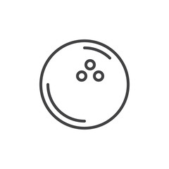 Bowling ball line icon, outline vector sign, linear style pictogram isolated on white. Symbol, logo illustration. Editable stroke