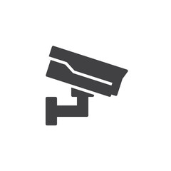 Casino cctv icon vector, filled flat sign, solid pictogram isolated on white. Security camera symbol, logo illustration.