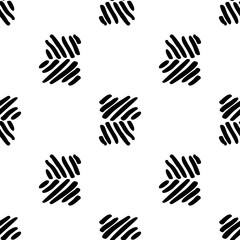 Black and White Seamless Ethnic Pattern. Vintage, Grunge, Abstract Tribal Background for Textile Design, Wallpaper, Surface Textures, Wrapping Paper