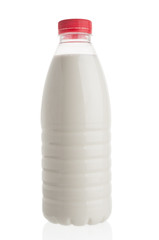Milk bottle isolated on white background