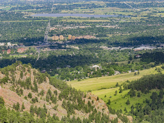 Fototapeta na wymiar Aerial view of the beautiful Boulder cityscape