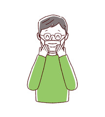 風邪の予防　高齢男性