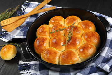 freshly baked golden brown dinner rolls