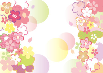 桜和柄 かわいい色 丸