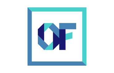 OF Square Ribbon Letter Logo