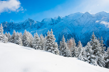 Fototapeta na wymiar Mont Blanc winter