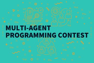 Conceptual business illustration with the words multi-agent programming contest