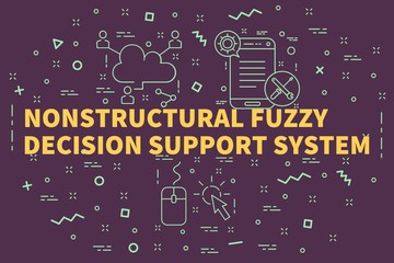 Conceptual business illustration with the words nonstructural fuzzy decision support system