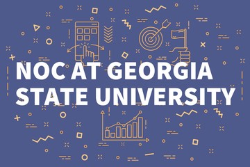 Conceptual business illustration with the words noc at georgia state university © OpturaDesign