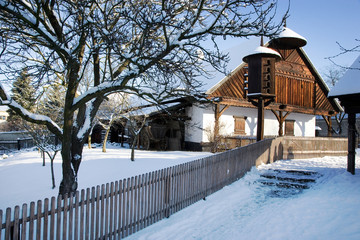 
traditional peasant architecture in Prerov nad Labem, Central Bohemian region, Czech republic