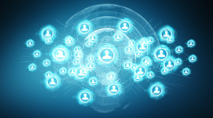 Social media digital interface background 3D rendering