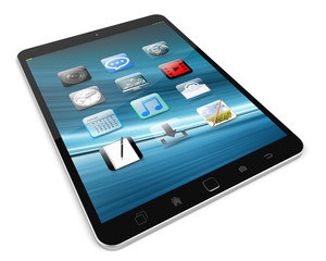 Modern digital tactile tablet 3D rendering