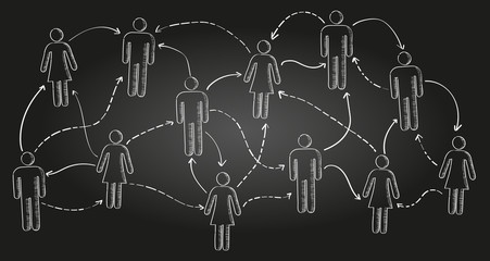 Hand drawn social network vector presentation