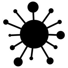 Black virus cell vector icon