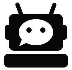 Black chatbot vector icon