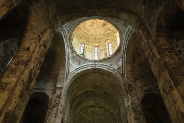 Interior of orthodox cathedral in Mokvi village in Abkhazia